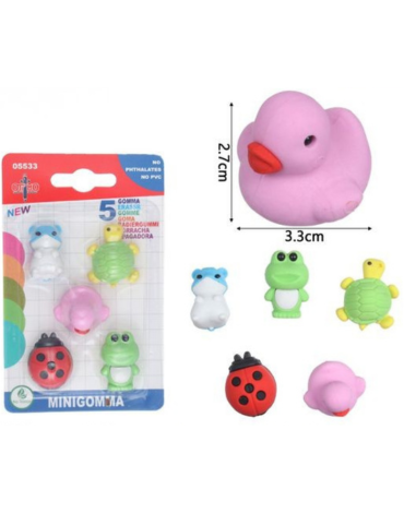 12 Set de Mini Goma de Borrar Modelos Surtidos.(1 Set Trae: 4 PCS) Medida : 2 ,7 x 3,3 cm aprox.