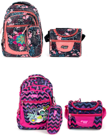 Mochila con Lonchera y Estuche  Modelos Surtidos x 12  Unds.