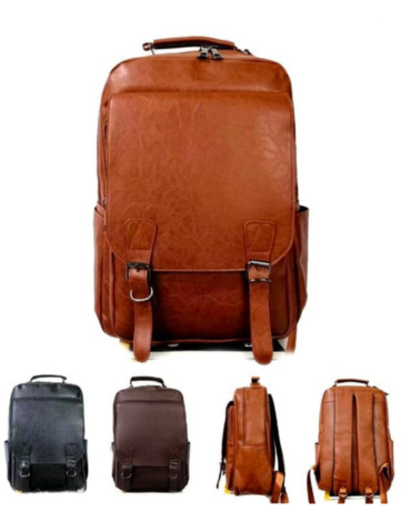 Mochila Eco Cuero Colores Surtidos x 6 Unds. Medida: 40 x 28 x 14 cm aprox.