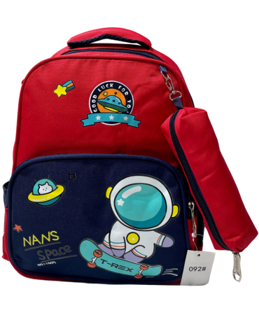 Mochila Escolar con Estuche Colores Surtidos x 12 Unds.Medida:35 x 30 cm aprox