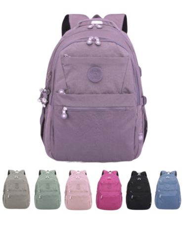 Mochila Impermeable Colores Surtidos x 12Unds. Medidas: 35 x 12 x 46 cm aprox
