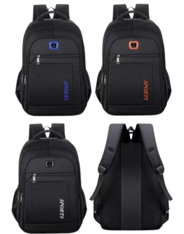 Mochila  Negra Colores Surtidos x 12 Unds. Medida: 48 x 32 x 16 cm aprox.