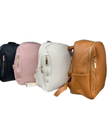 Mochila Eco Cuero Colores Surtidos x 3 Unds.
