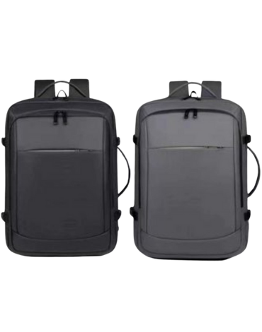 Mochilas de Viaje Expandible Color Negro y Gris x 6 Unds.