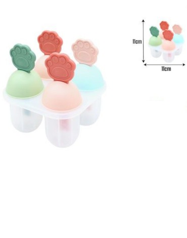 6 Set de Molde para Helado Colores Surtidos. Medida:11 x 11 cm aprox.(1 Set Trae: 6 PCS)