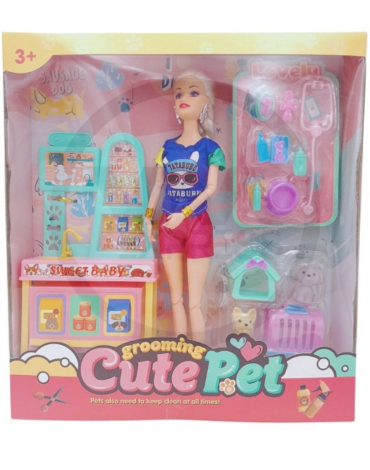 Muñeca Betty Tienda de Mascota con Accesorios x 3 Unds.