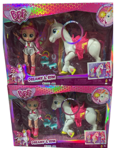Muñeca con Pony y Accesorios x 4 Unds.