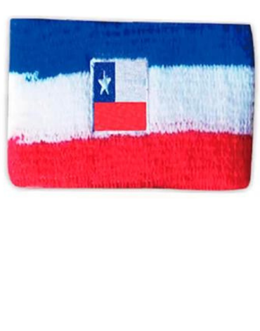 Muñequera Diseño Bandera de Chile x 24 Unds. Medida: 5.5 x 6.5 cm aprox