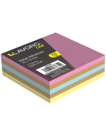 Nota Adhesiva 258 Hojas Colores Pastel / Kraft x 6 Unds.