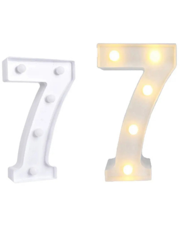 Número 7 con Luz Amarilla Led x 4 Unds.Medida: 22 x 10 cm aprox.