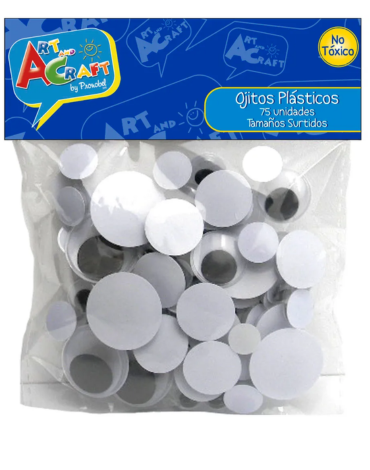 6 Set Ojos Movibles de Plástico Tamaños Surtidos .(1 Set Trae 75 PCS)
