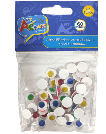 6 Set Ojos Movibles de Plásticos  Colores Surtidos  .(1 Set Trae : 60 PCS)