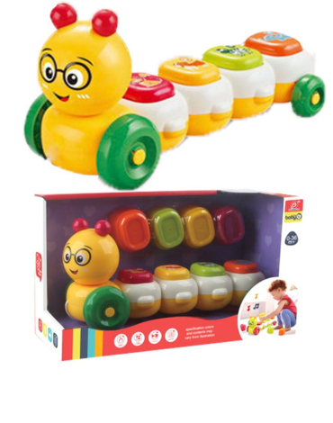 Oruga Musical con Luz x 4 Unds.Medida: 11.5 x 9.5 x 25 cm aprox.