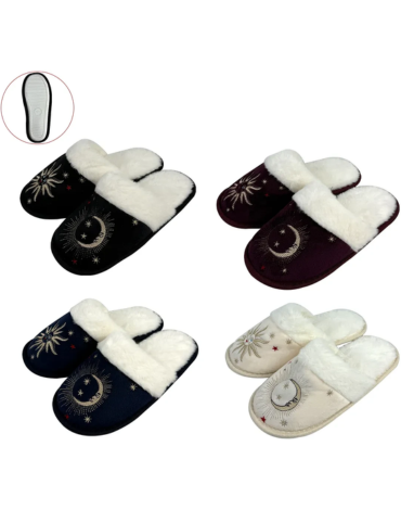 Pantuflas Mística Colores Surtidos x 60 Pares. Talla: 36 - 41