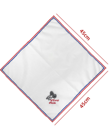 Pañuelo de Cueca Diseño Espuelas x 12 Unds. Medida: 45 x 45 cm aprox.