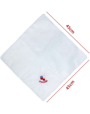 Pañuelo de Cueca Diseño Bandera - Viva Chile x 12 Unds. Medida: 45 x 45 cm aprox.