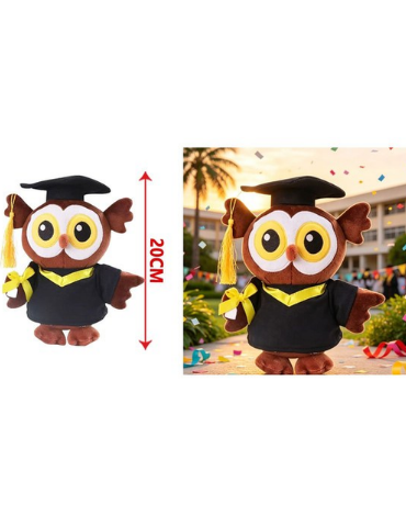 Peluche Búho de Graduación Color Único x 4 Unds. Medida: 20 cm aprox.