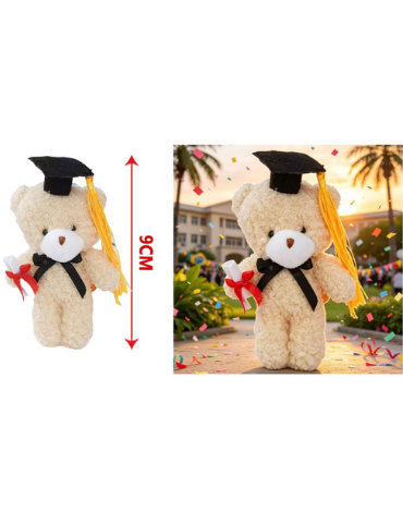 Peluche Osito de Graduación Color Único x 12 Unds. Medida: 9 cm aprox.