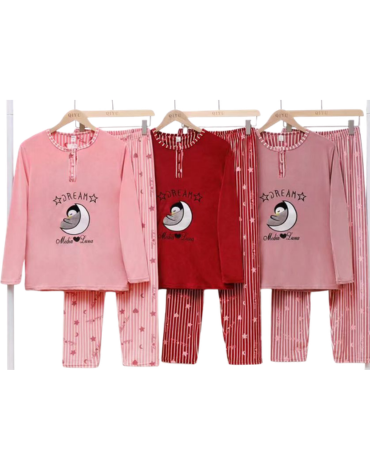 Pijama Plush de Mujer Colores Surtidos x 12 Unds. Talla: M - L- XL - XXL