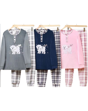 Pijama Plush Perrito Colores Surtidos x 12 Unds. Talla: M - L - XL - XXL