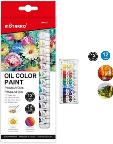 4 Set de Pintura al Óleo (1 Set Trae 12 PCS)