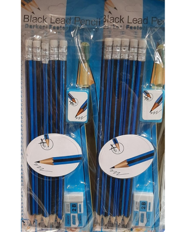 12 Set de Lápices de Grafito HB (Cada Set Trae 6 Pcs)