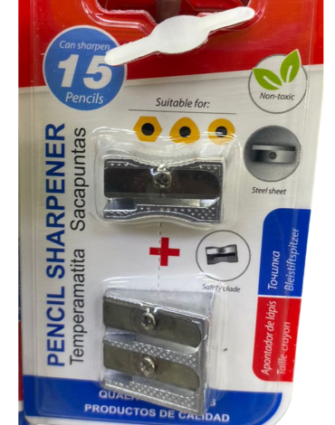 12 Set de Sacapuntas Metálicos (1 Set Trae 2 Pcs)