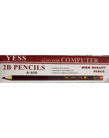 12 Set de Lápices Grafito 2B con Goma de Borrar  (Un Set Trae: 12 pcs)