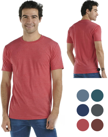 Polera Jaspe Algodón Peinado de Hombre (Elegir Talla y Color) x 10 Unds. Talla: S a XL