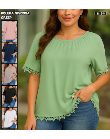 Polera de Dama Colores Surtidos x 6 Unds. Talla: Estandar