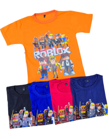 Polera Estampada Roblox Colores Surtidos (Elegir Talla) x 12 Unds. Talla: 4 - 10