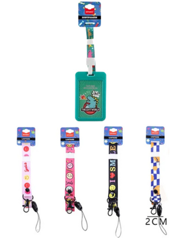 Porta Credencial Smile Modelos Surtidos x 12 Unds. Medida: 2 x 45 cm aprox