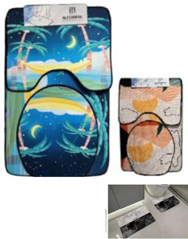 4 Set de Alfombras para Baño (1 Set Trae 3 Pcs) Medidas: 50*80 cm aprox.