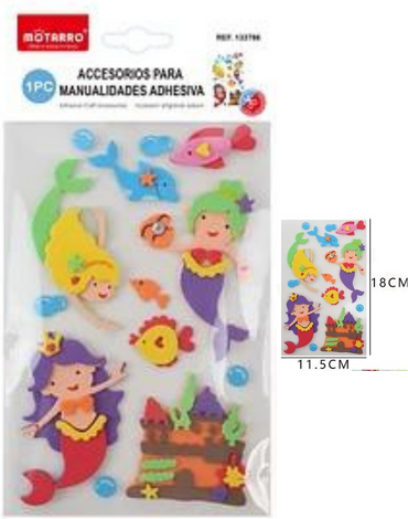 12 Set Sticker Autoadhesivos de Sirenas. Medidas: 18 x 11cm aprox