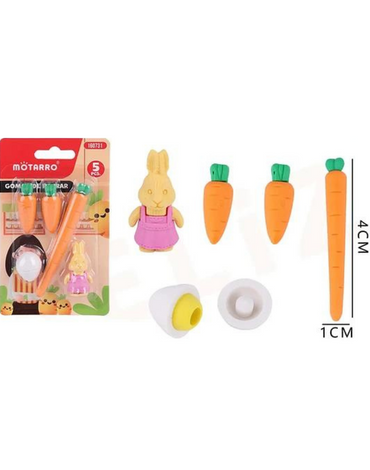 12 Set de Goma Zanahoria Kawaii (1 Set Trae: 5 PCS)