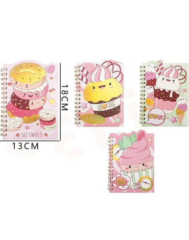 Cuaderno Donas B6 Modelos Surtidos x 12 Unds. Medidas: 13 x 18cm aprox