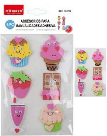 12 Set Sticker Autoadhesivos de Helados (1 Set Trae : 6 Pcs) Medidas: 18 x 11cm aprox