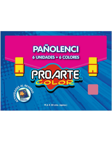 4 Set de Pañolenci  6 Colores PROARTE.Medidas: 19,6 x 30 cms aprox.(1 Set Trae:6 Unidades- 6 Colores)