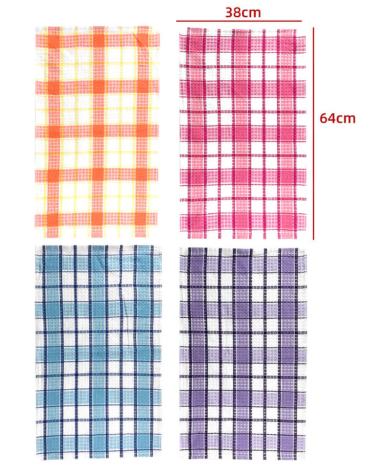 Paños de Algodón Diseño Cuadrille  x 24 Unds.Medida: 38  x 64 cm aprox.
