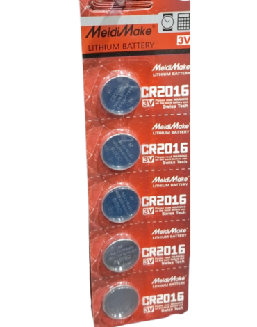 10 Pack de Pila CR2016- 3 V Litio Tipo Botón (1 Set Trae 5 PCS)