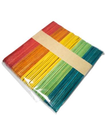 12  Pack de Palos de Madera Colores Surtidos.(1 Pack 50 Palos)
