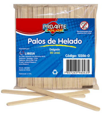 25 Set de Palitos de Helado Delgados Pro Arte