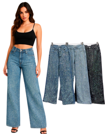 Pantalón Jeans Elasticado con Billo Colores Surtidos x 12 Unds Talla: S - M - L
