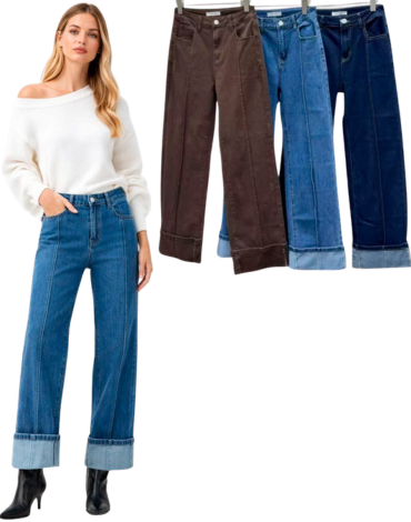Pantalón Jeans Elasticado de Mujer Colores Surtidos x 12 Unds. Talla: S - M - L