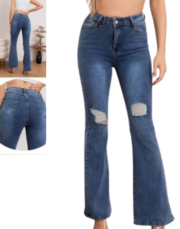 Pantalón Jeans con Bolsillo Atrás para Dama x 12 Unds. Tallas : 26 al  36