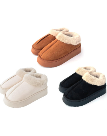 Pantuflas Botín Peludo de Dama x 48 Pares. Talla: 36 al 41