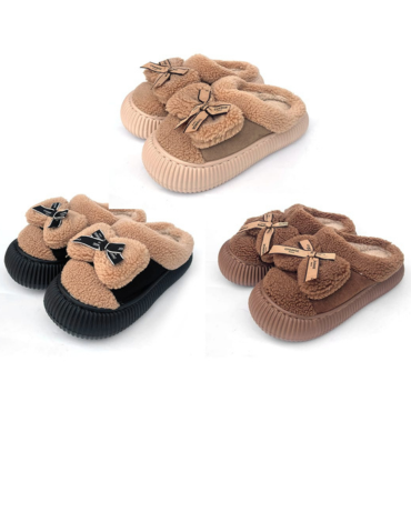 Pantuflas Lazo Peludo de Dama x 48 Pares. Talla: 36 al 41