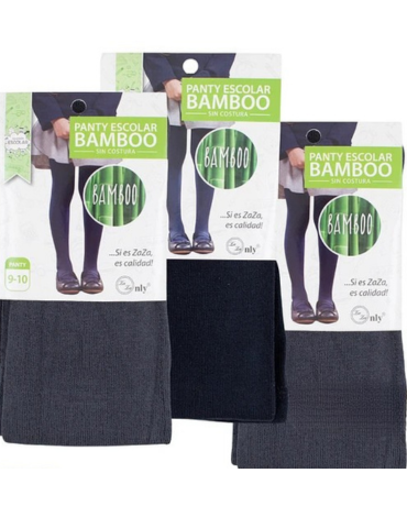 Panty Escolar Bamboo sin Costura Gris - Azul  (Elegir Color ) x 12 Unds. Talla: 5 / 6