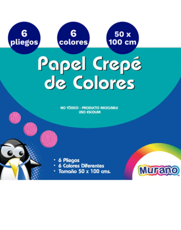 4 Pack de Papel Crepe Murano. Medida: 50 x 100 cm aprox.