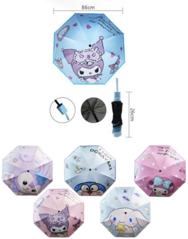 Paraguas Infantil Modelos Surtidos x 6 Unds. Medida: 67 cm aprox